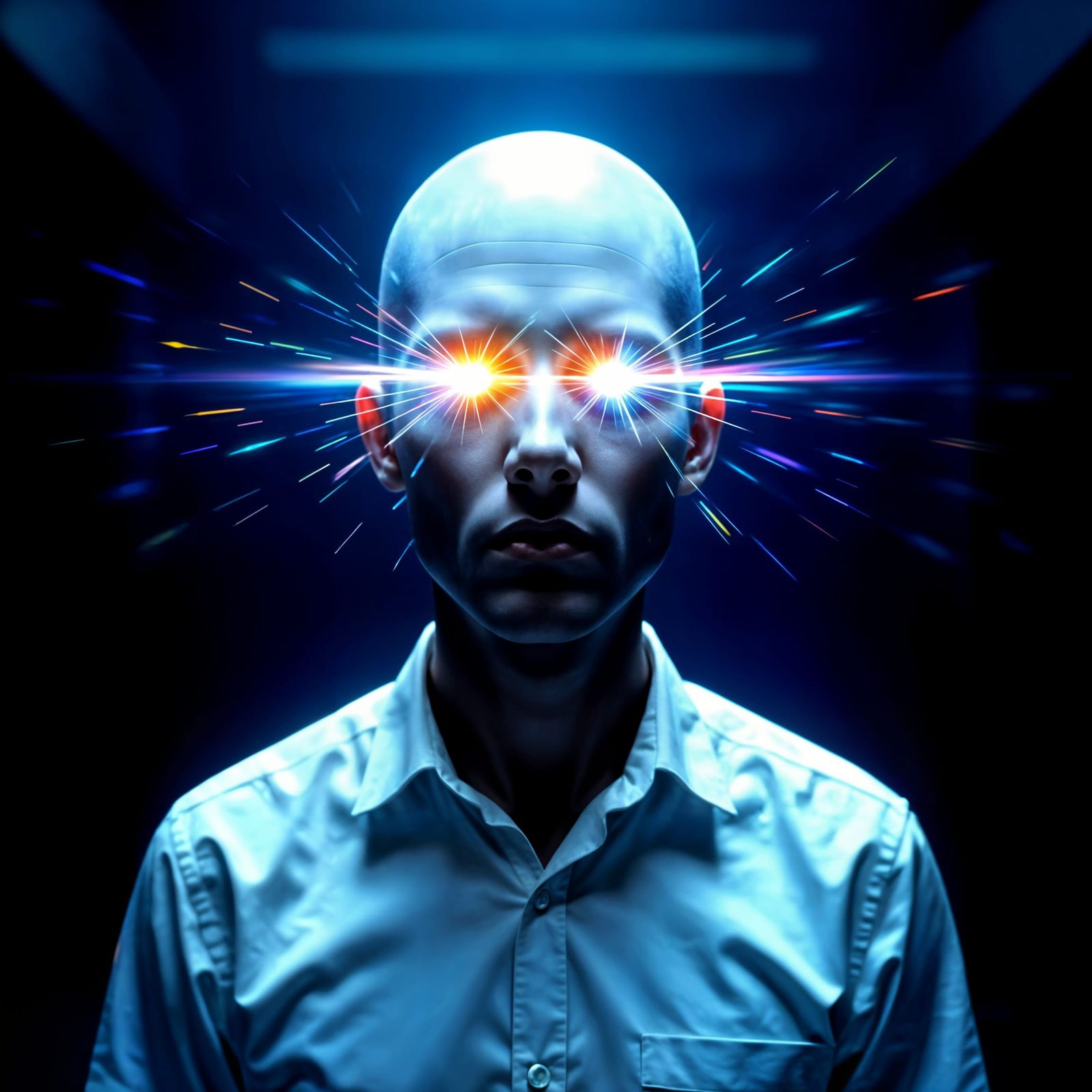 Prismatic Light Beaming from Hollow Head