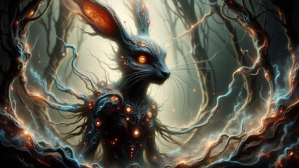 Rabbit Alchemist Adventurer in Magical Woodland