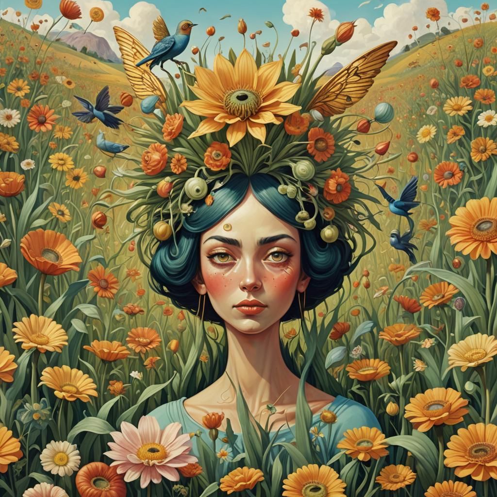 Surreal Creatures in Mas-Surrealism and Art Brut Style