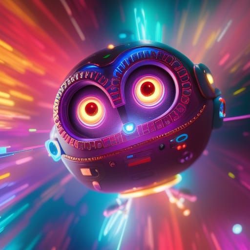 Adorable Robot Portrait in Pop Art Style