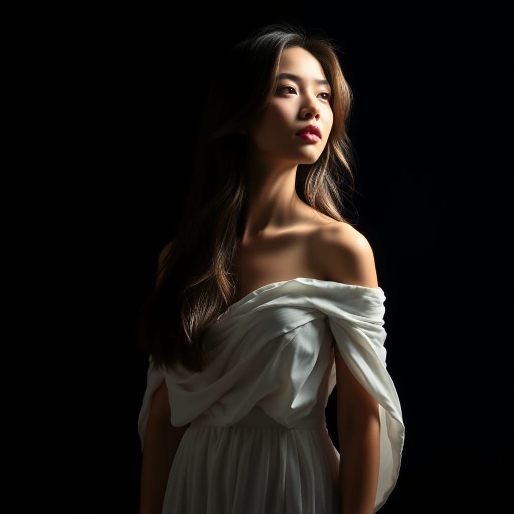 Ethereal Portrait of a Woman in Renaissance Style