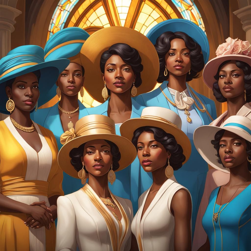 African American Women's Church Outfits: Detailed Portrait