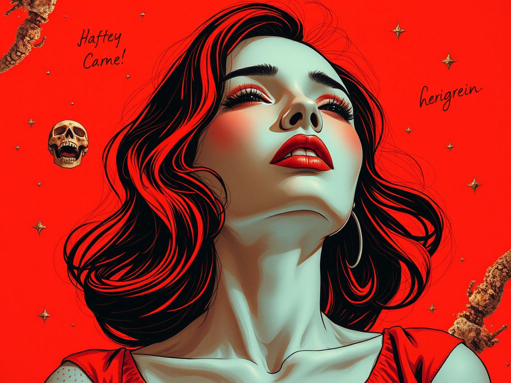 Abstract Earth Art in Brilliant Carmine