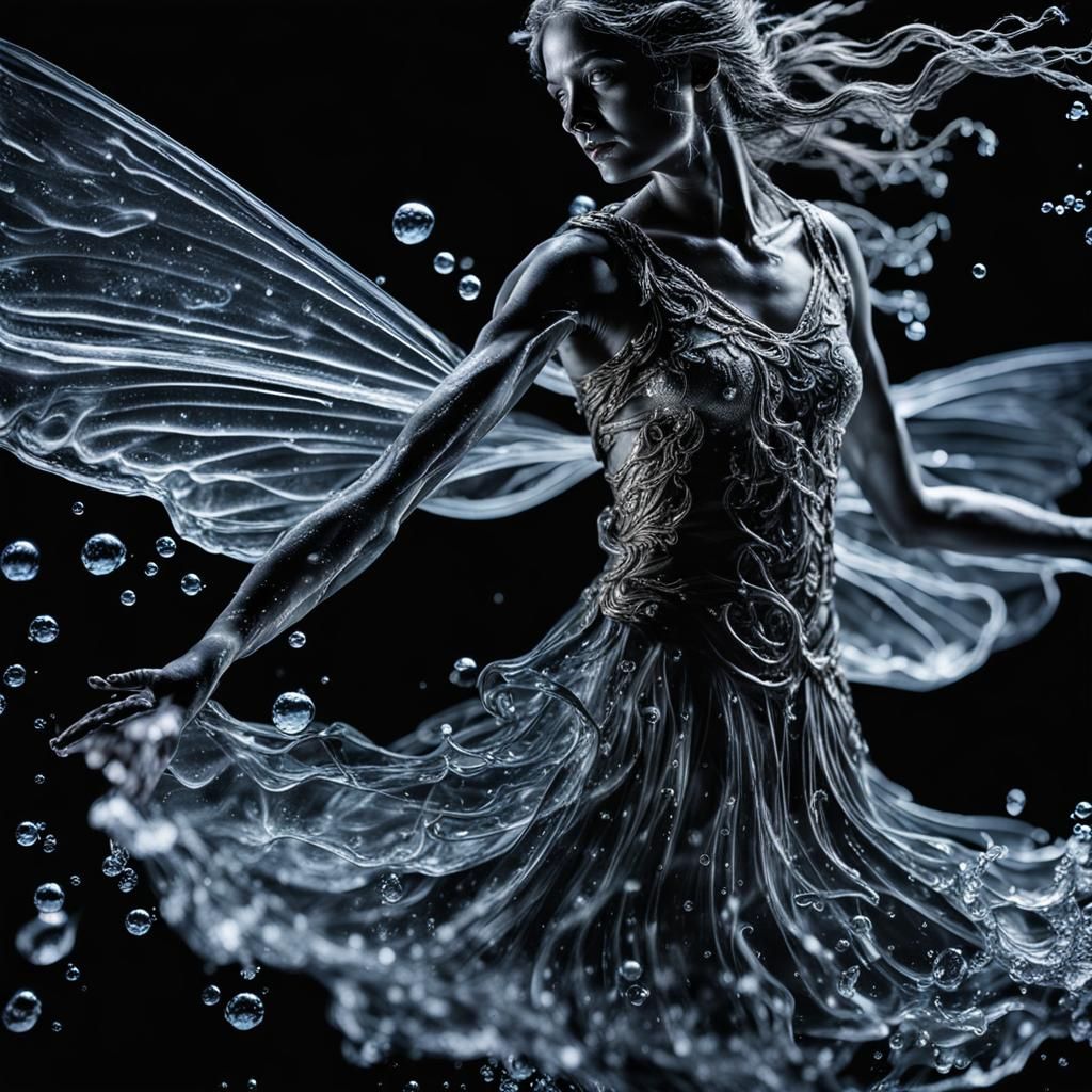 Water Fairy Dancing: Hyperrealistic Digital Art