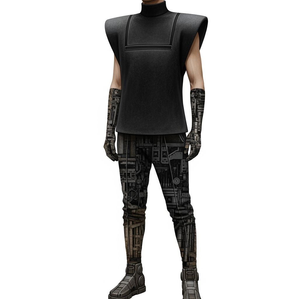 Futuristic Industrial Fashion: A Digital Rendering
