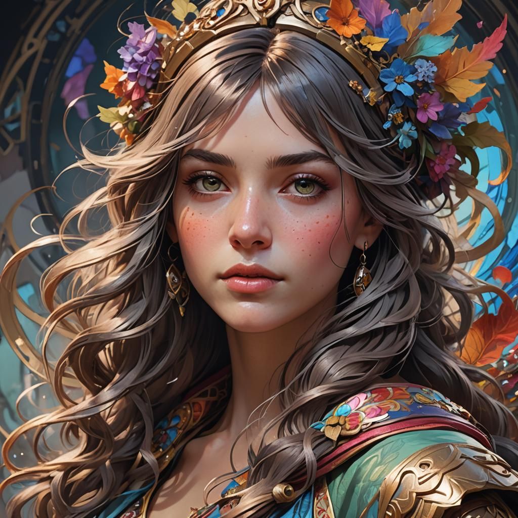 Detailed Portrait with Dynamic Lighting in Digital Art Style