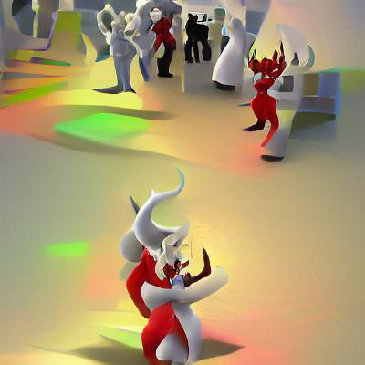 Devilish Figure in Ambient Occlusion Style