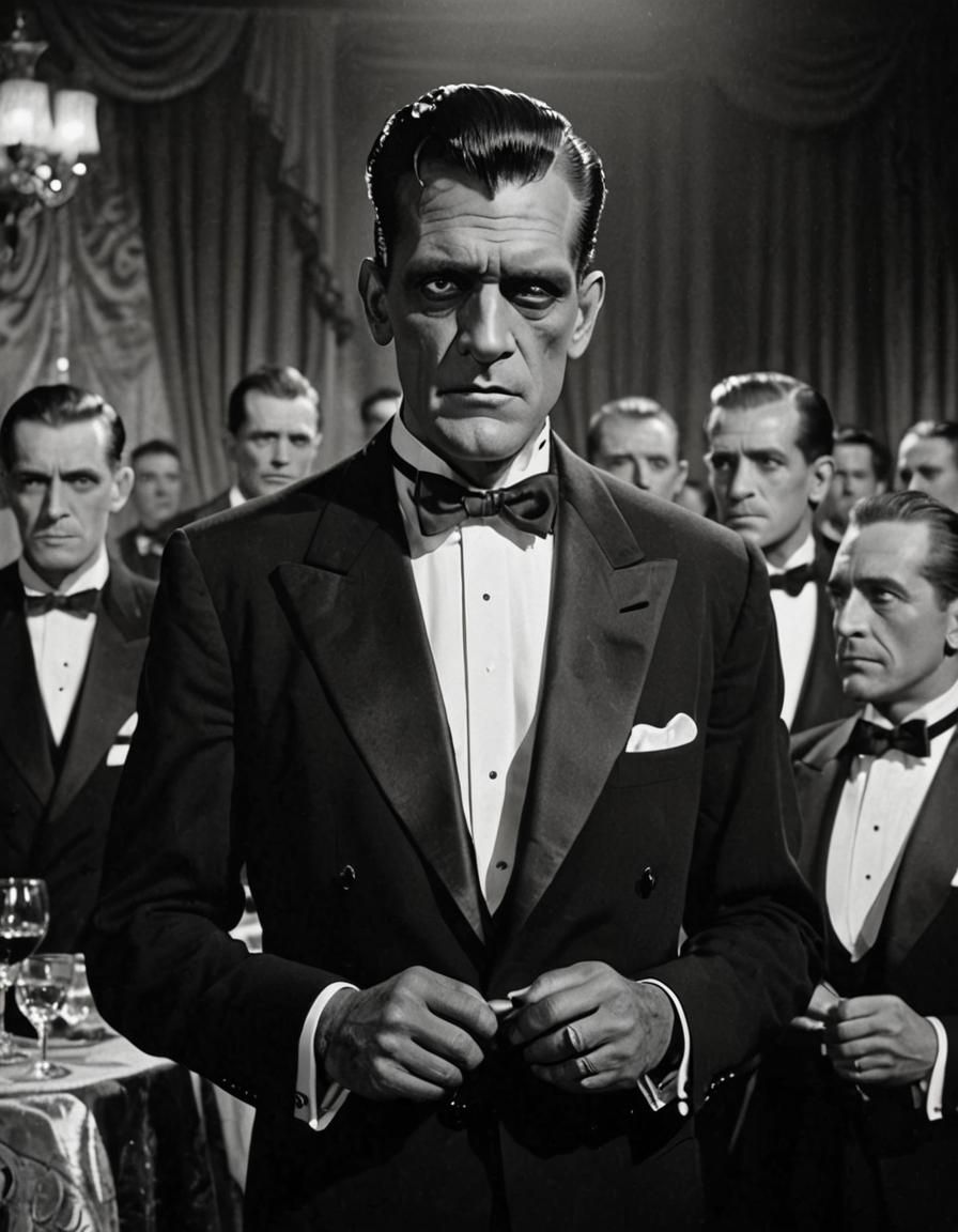 Frankenstein's Monster in Tuxedo, Hollywood Glamour