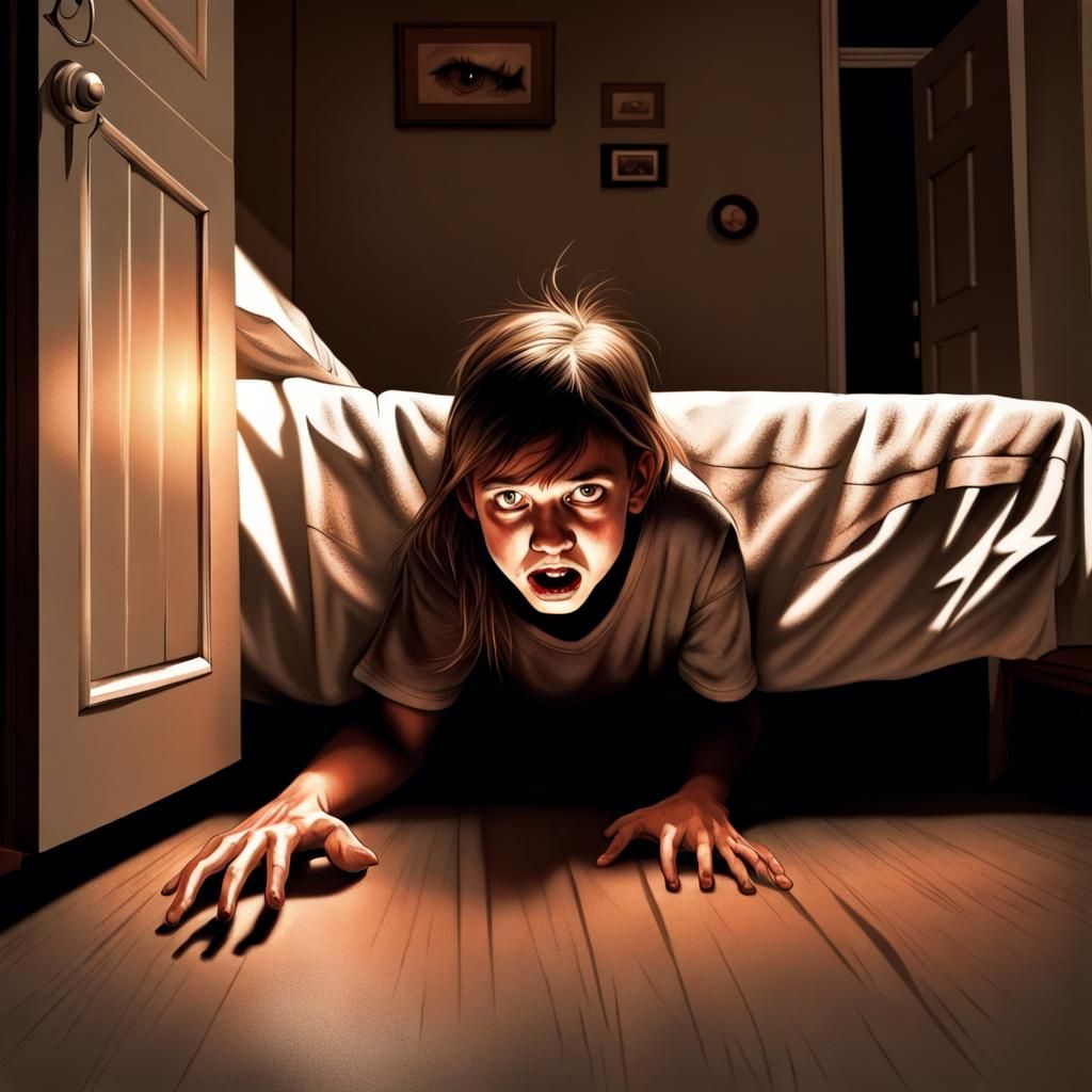 Terrified Youth Dragged Under Bed by Shadow
