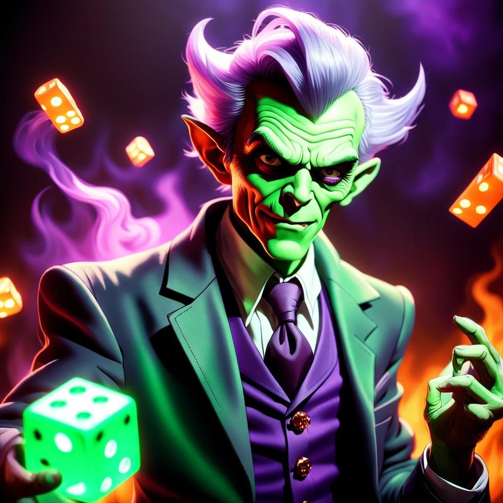 Green Goblin Dice Baron in Vintage Film Style