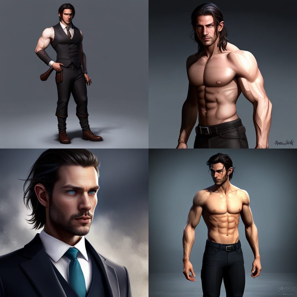 Fae Male Elf in Suit: Dark Fantasy Art