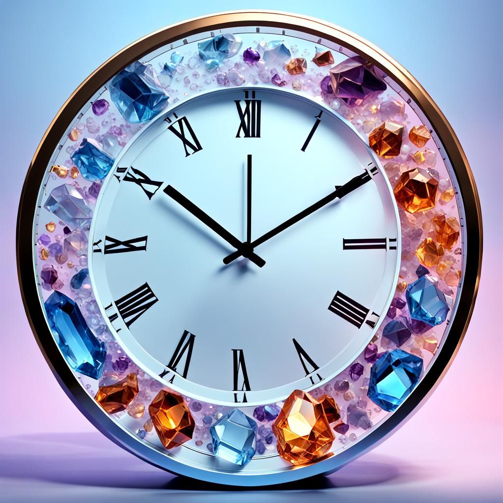 Dazzling Crystal Clock with Gemstone Texture