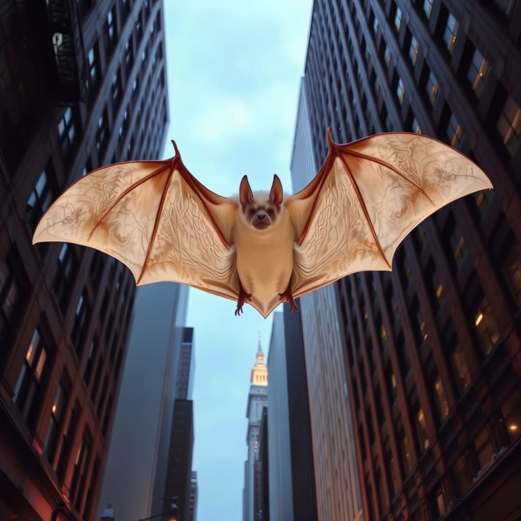 Giant White Bat Strolls Through New York City Streets