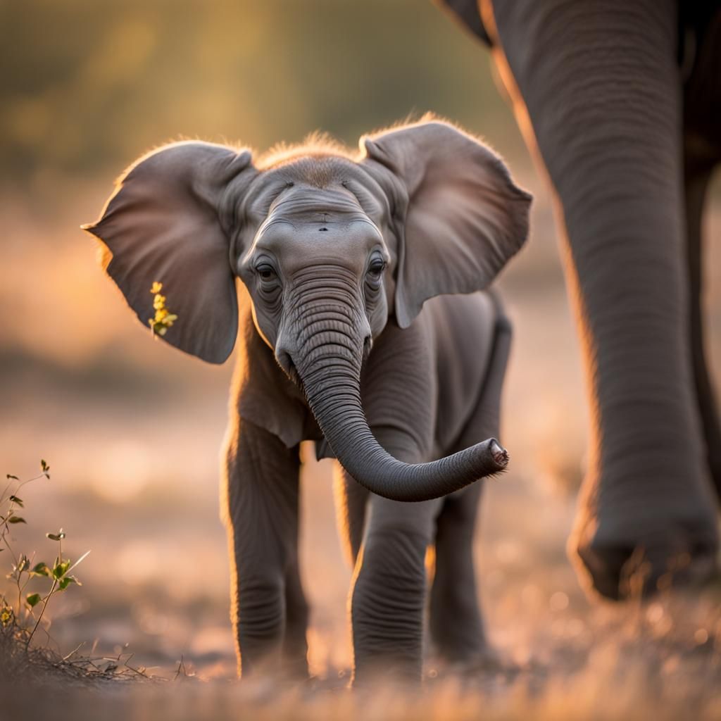 Elephant Calf in Natural Habitat: Wildlife Photography