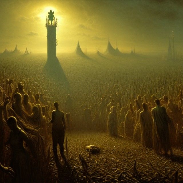 Scary Corn Maze Concept Art in Gouache