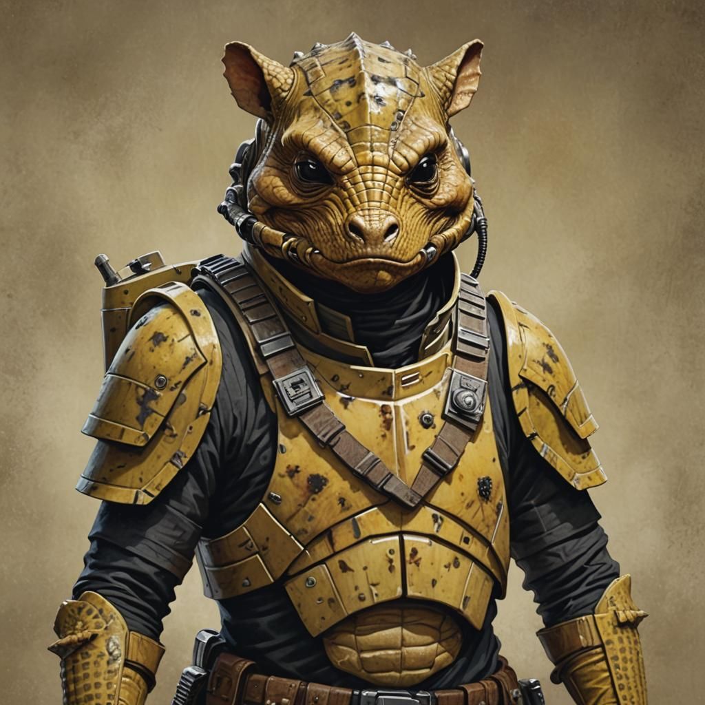 Sinister Bossk Armadillo Hybrid, Dark Fantasy Art