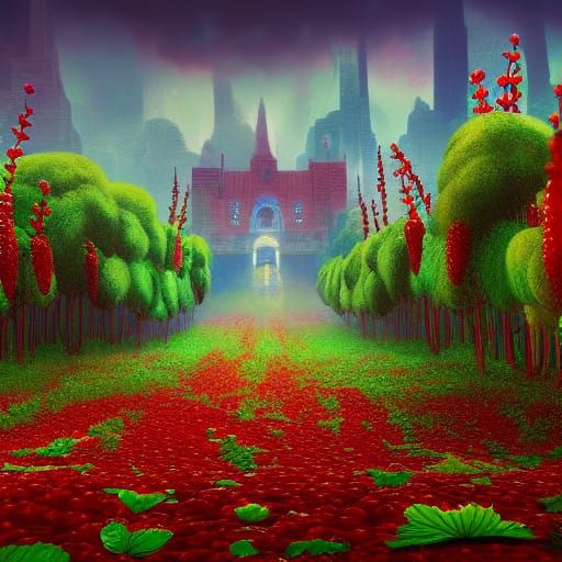 Fantastical Strawberry Fields Forever: Detailed Matte Painti...