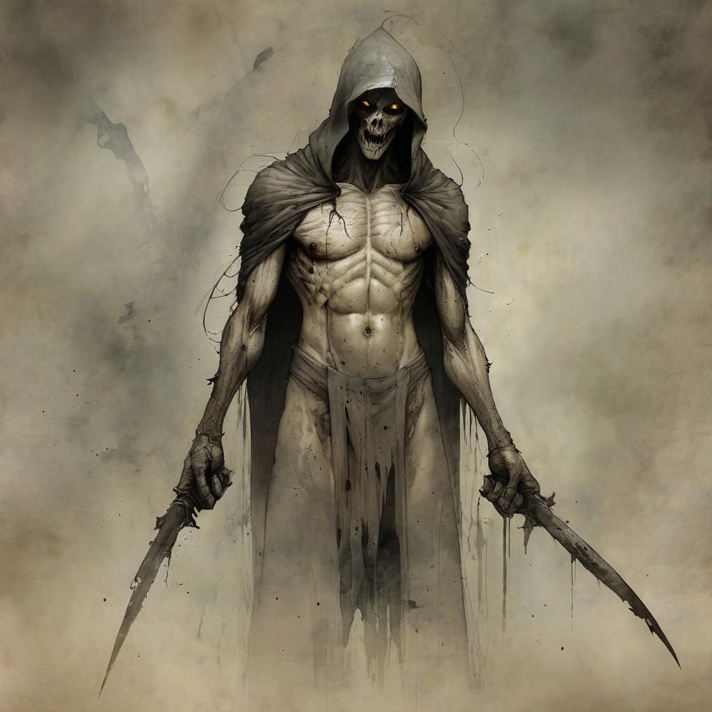 Grimdark Illustration in Dark Comic Style