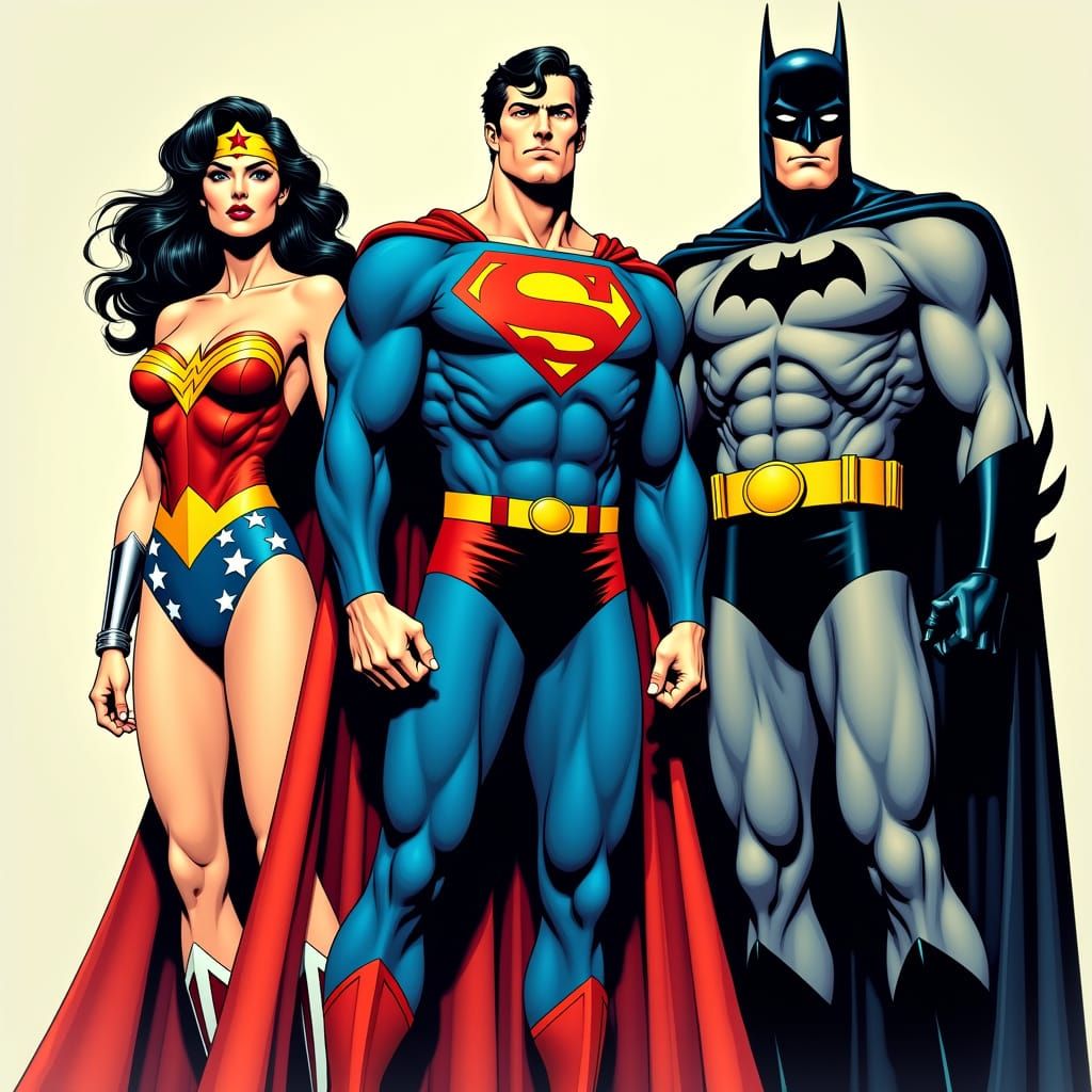 Heroes United in Iconic Comic Book Style