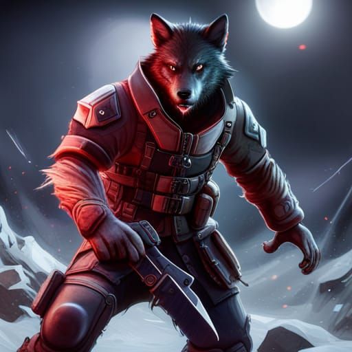 Military Werewolf in Black Ops Style, 3D Render