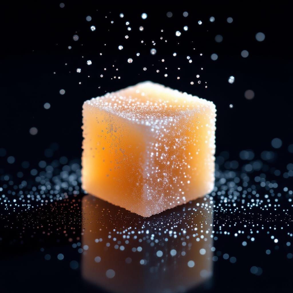 Amber Translucent Sugar Cube in Black Expanse