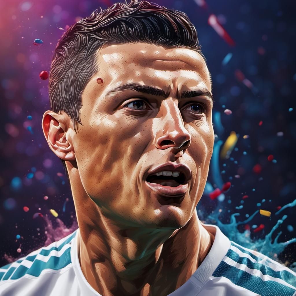Cristiano Ronaldo 'Siuuu' Celebration in Hyperrealistic Styl...