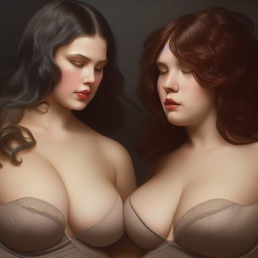 Plus-Size Women in Lingerie: Detailed Portrait