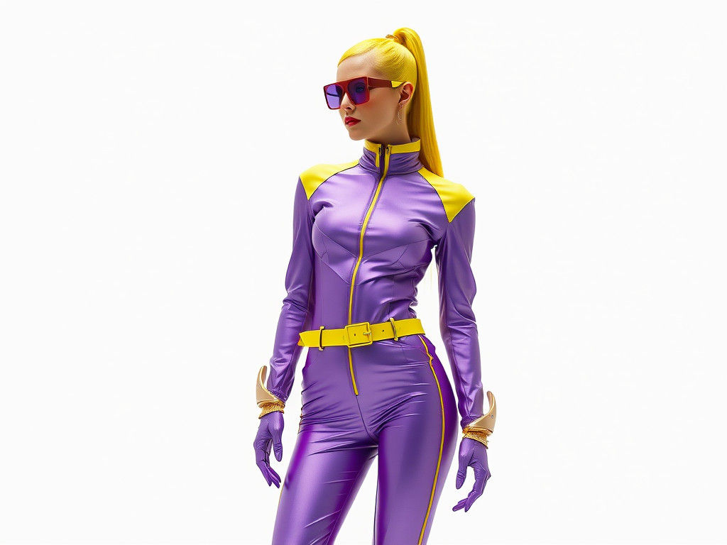 Futuristic Ultra-Minimalist Fashion in Yellow and Purple