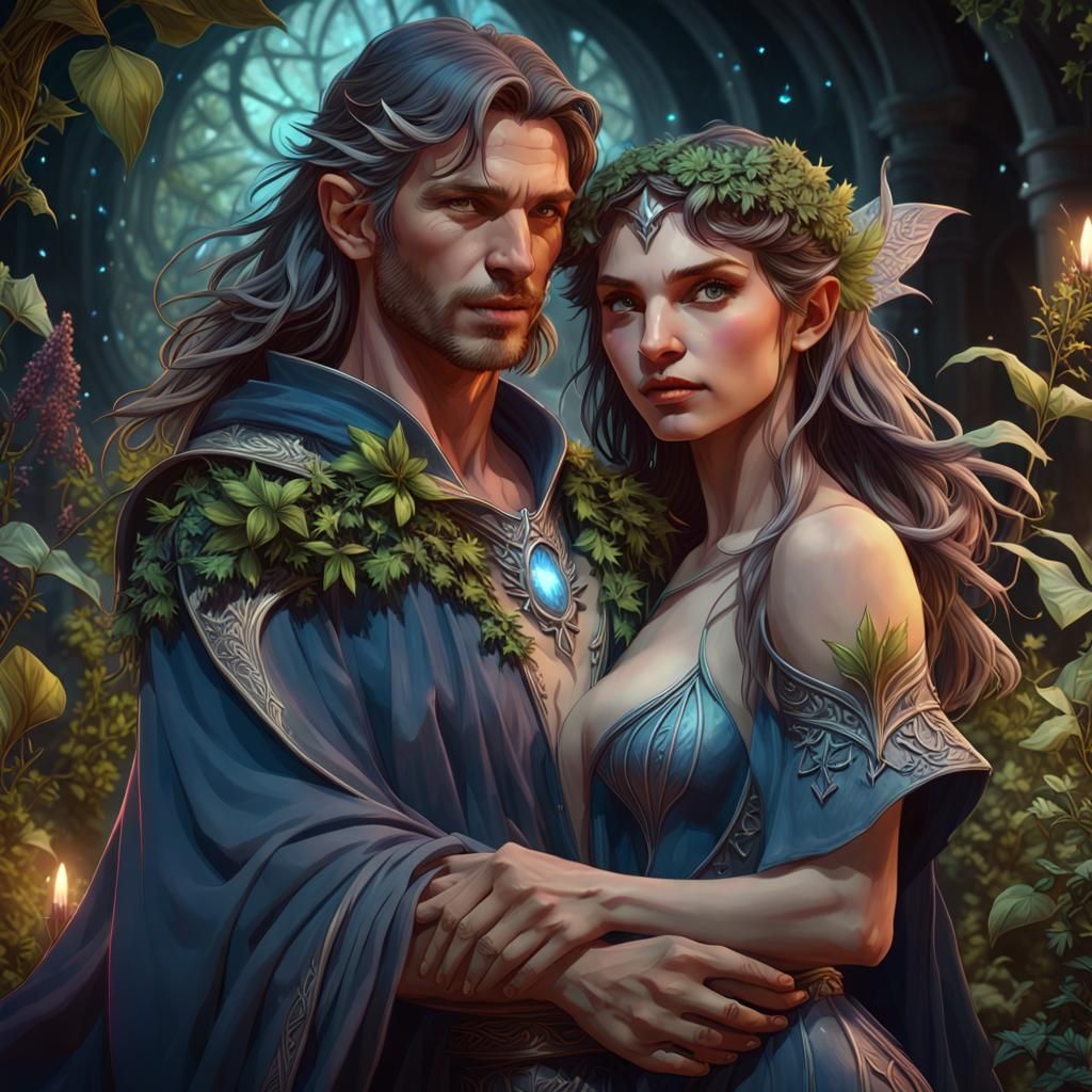 Merlin and Sorceress Couple in Dark Fantasy, 4K