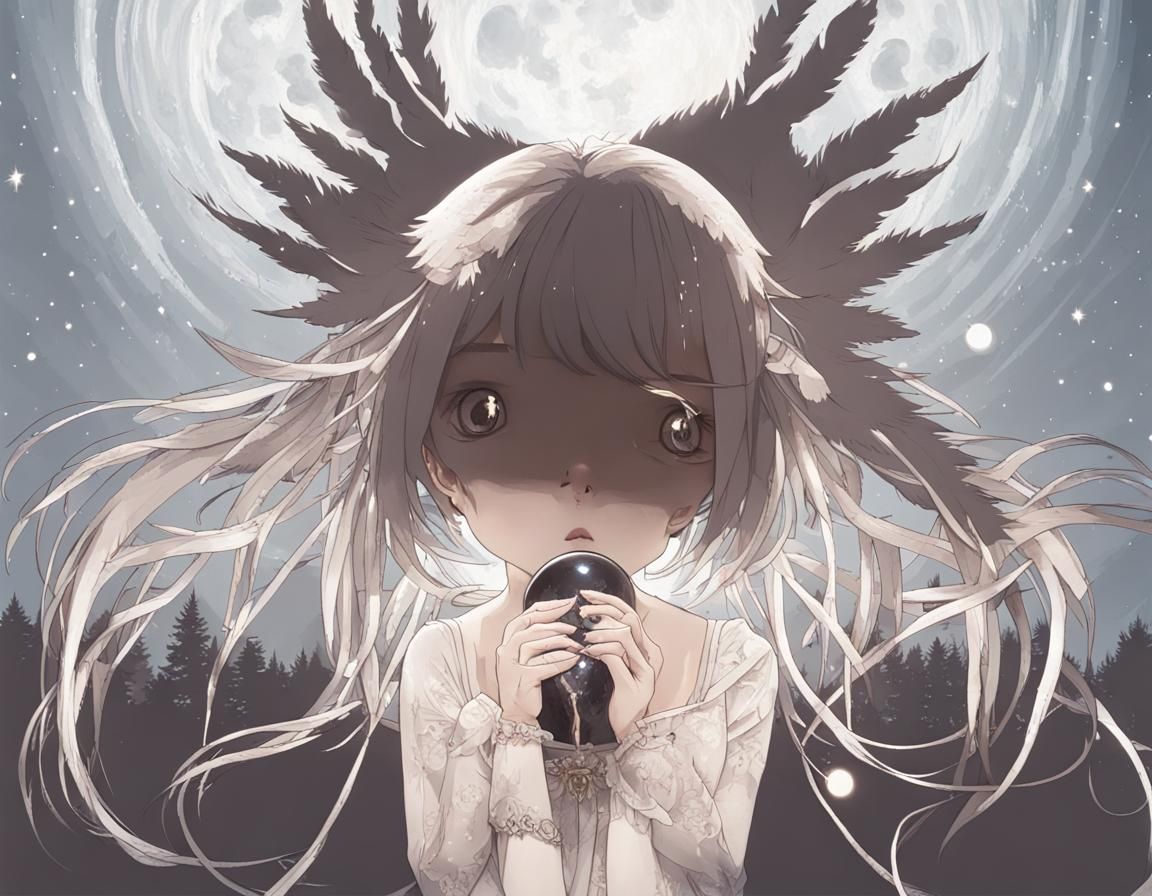 Nocturnal Sprite Under Sparkling Full Moon