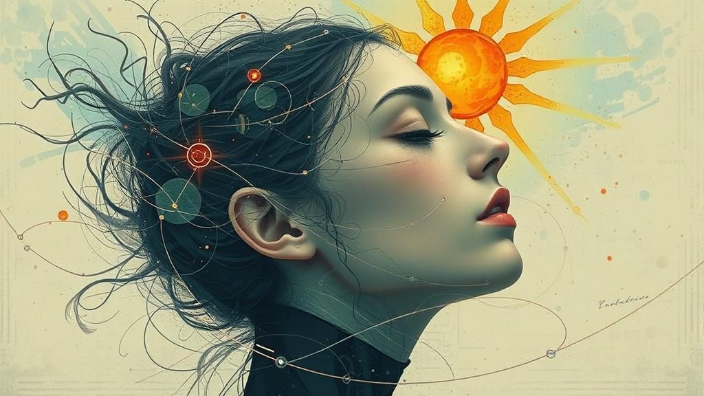 Solarpunk Woman Portrait in Golden Light: 3D Anime Art