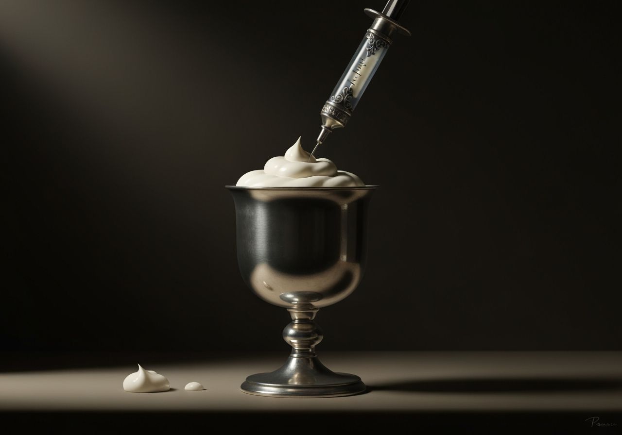 Dutch Masters Style Still Life: Cream in Silver Goblet