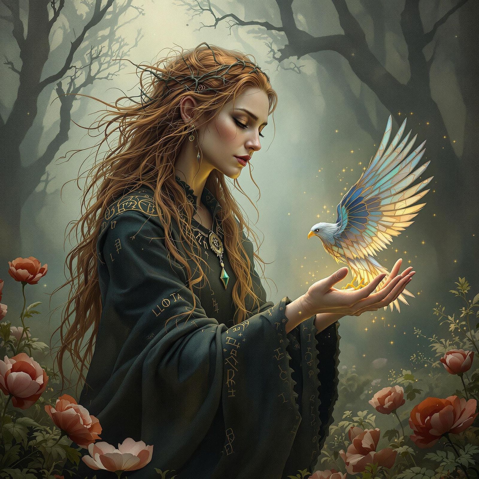 Irish Witch Heals Shattered Kestrel in Enchanted Forest