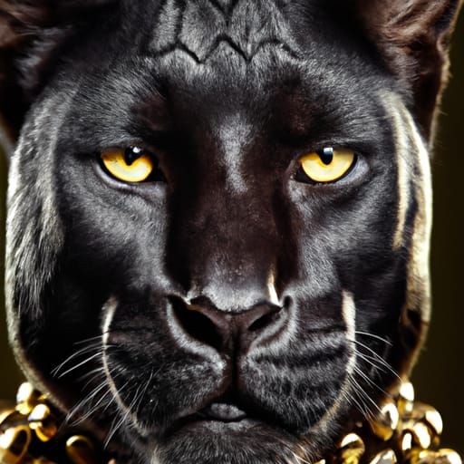 Armored Black Panther Portrait in Studio Lighting