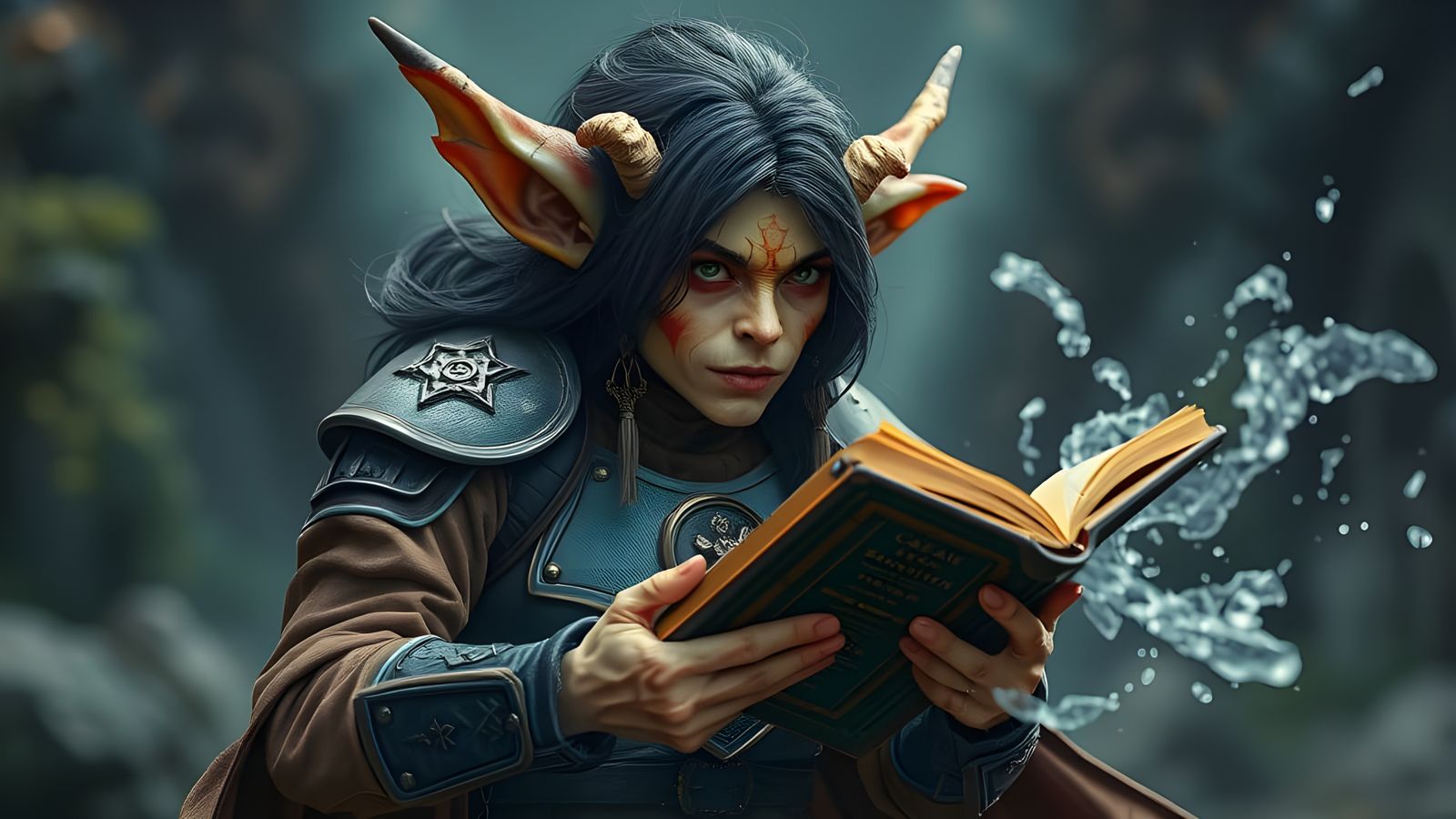 Goblin-Human Hybrid Air Mage in Leather Armour