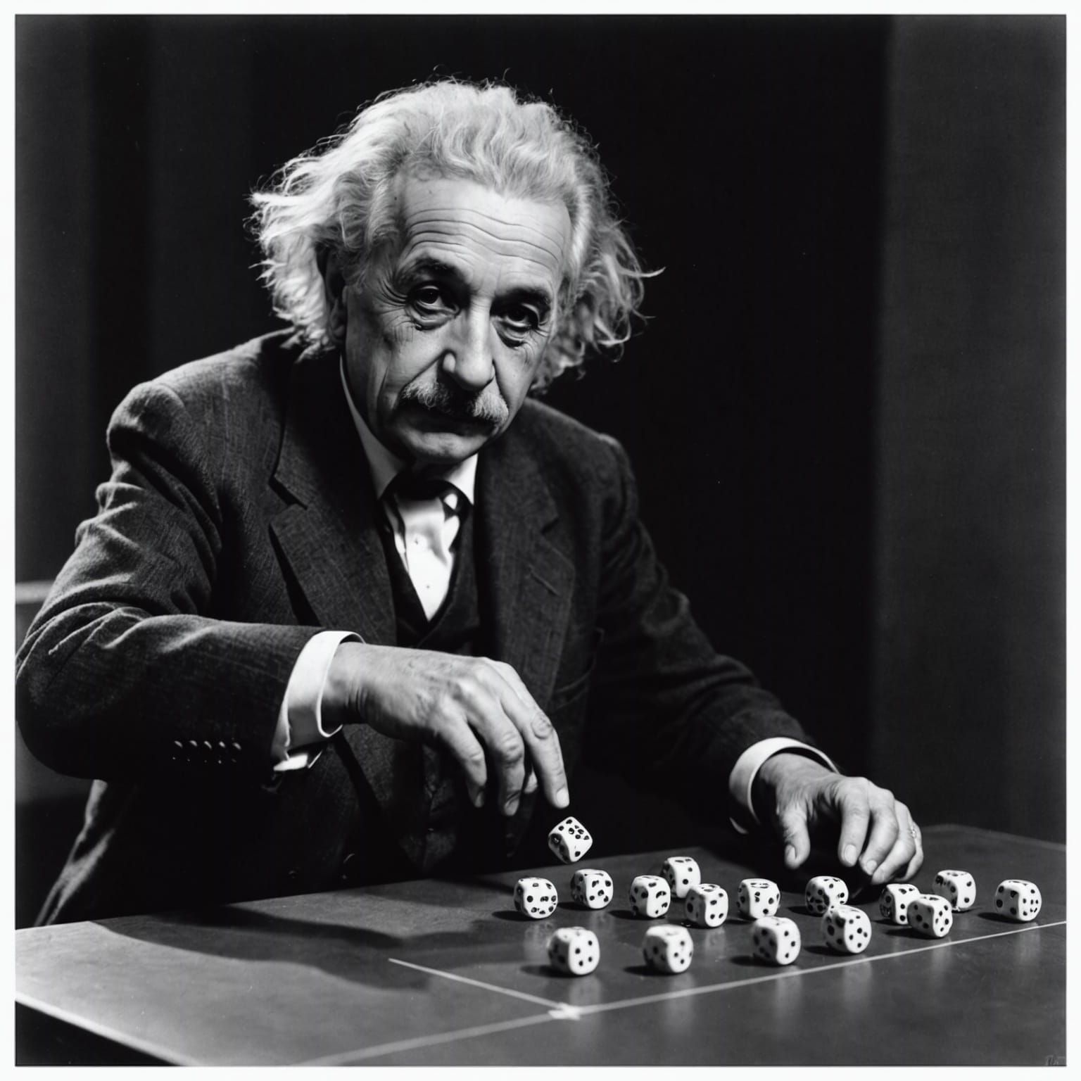Einstein Rolling Dice: A Whimsical Portrait