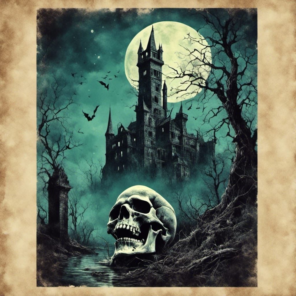 Eerie Skull Creature in Dark Fantasy Illustration