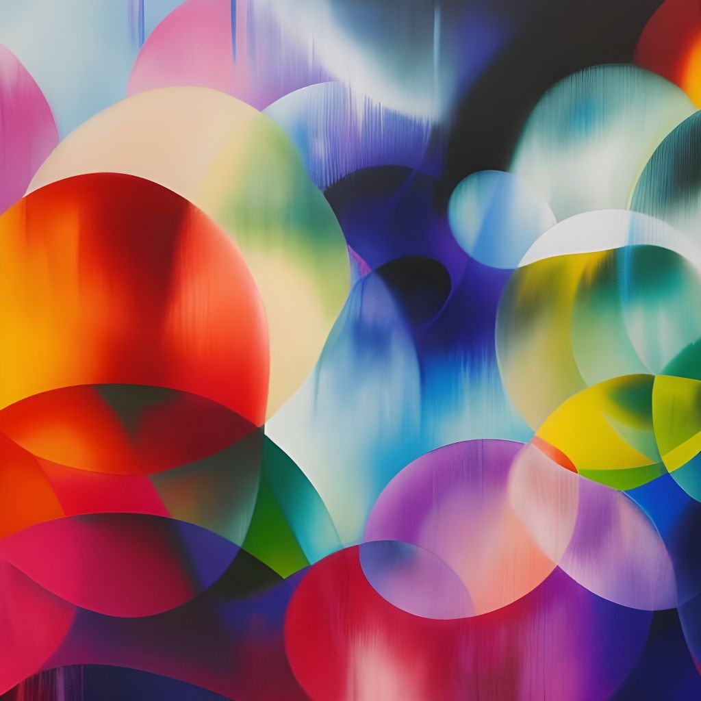 Ethereal Dreamscape with Floating Objects in Acrylic Pouring