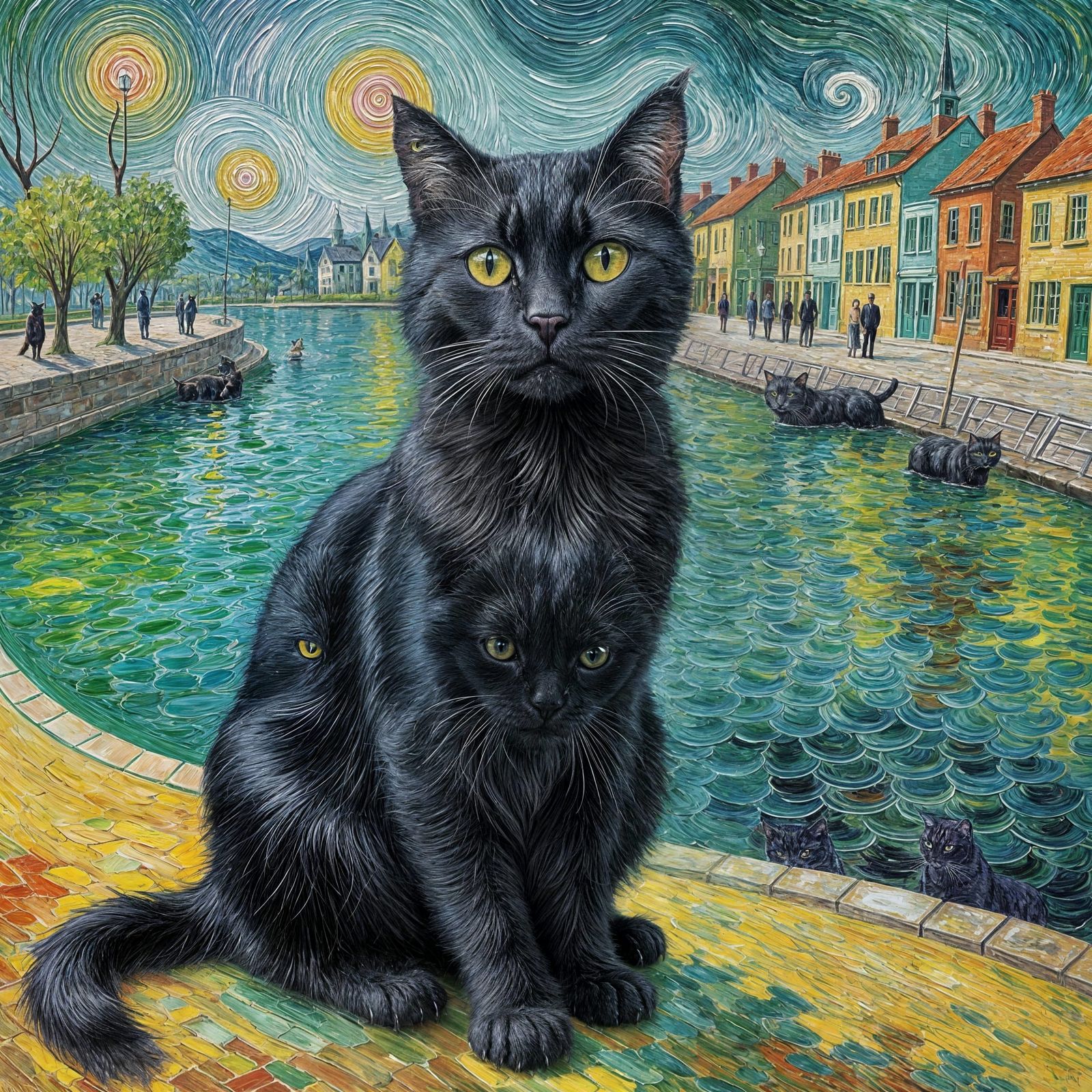 Enigmatic Black Cat Captivates with Unique Beauty