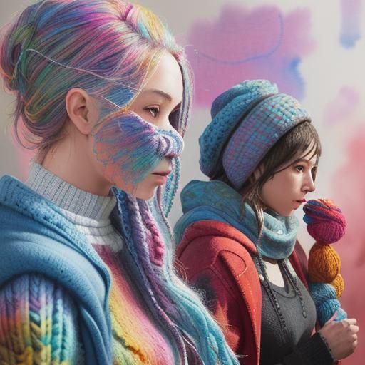 Knitted Graffiti Art: Watercolour Woollen Toys