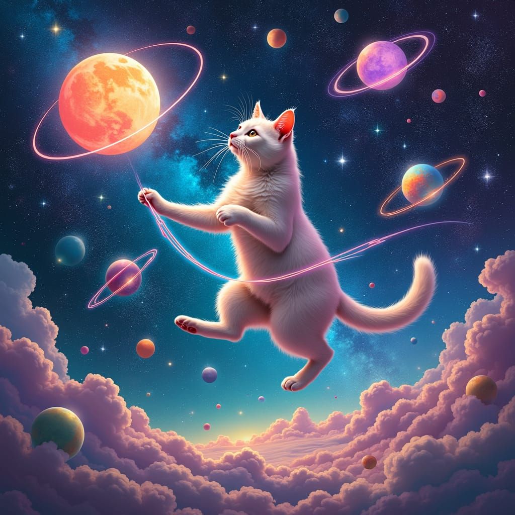 Cosmic Cat: Astral Wrangler of Luminous Planets