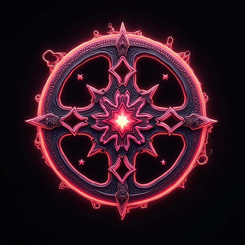 Glowing Sharingan Symbol in Anime Style