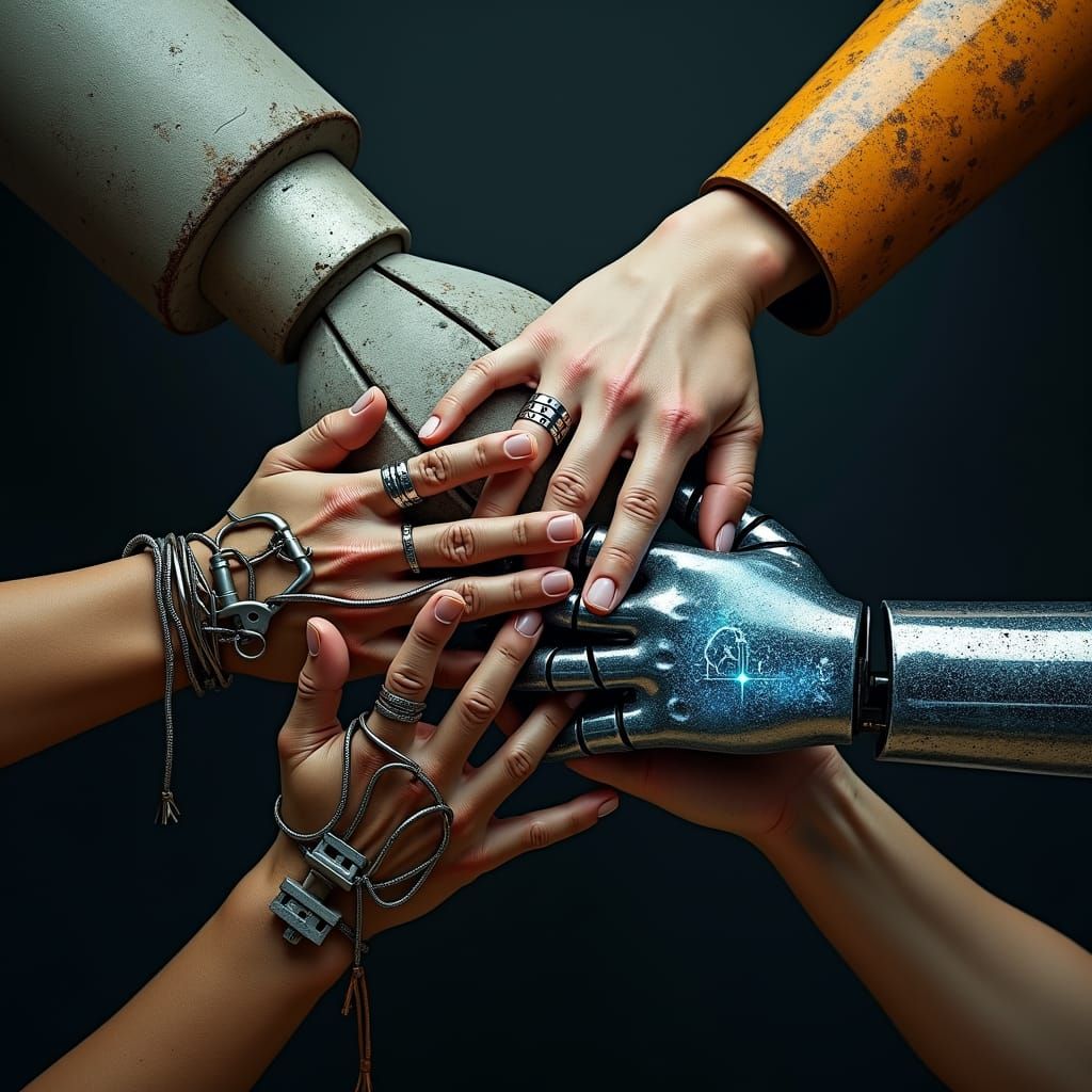 Diverse Hands United: A Digital Art Masterpiece