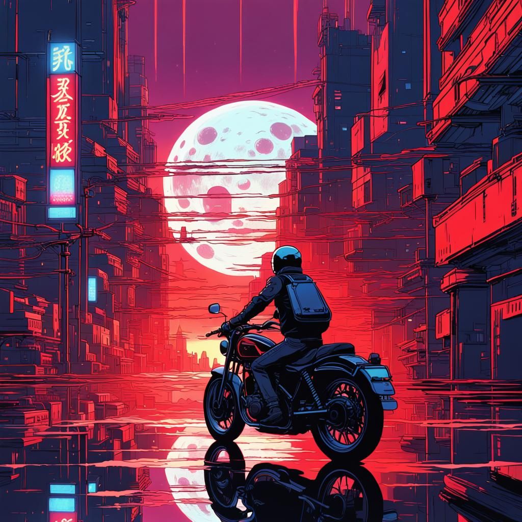 Motorcycle Hero Rides in Anime-Inspired City