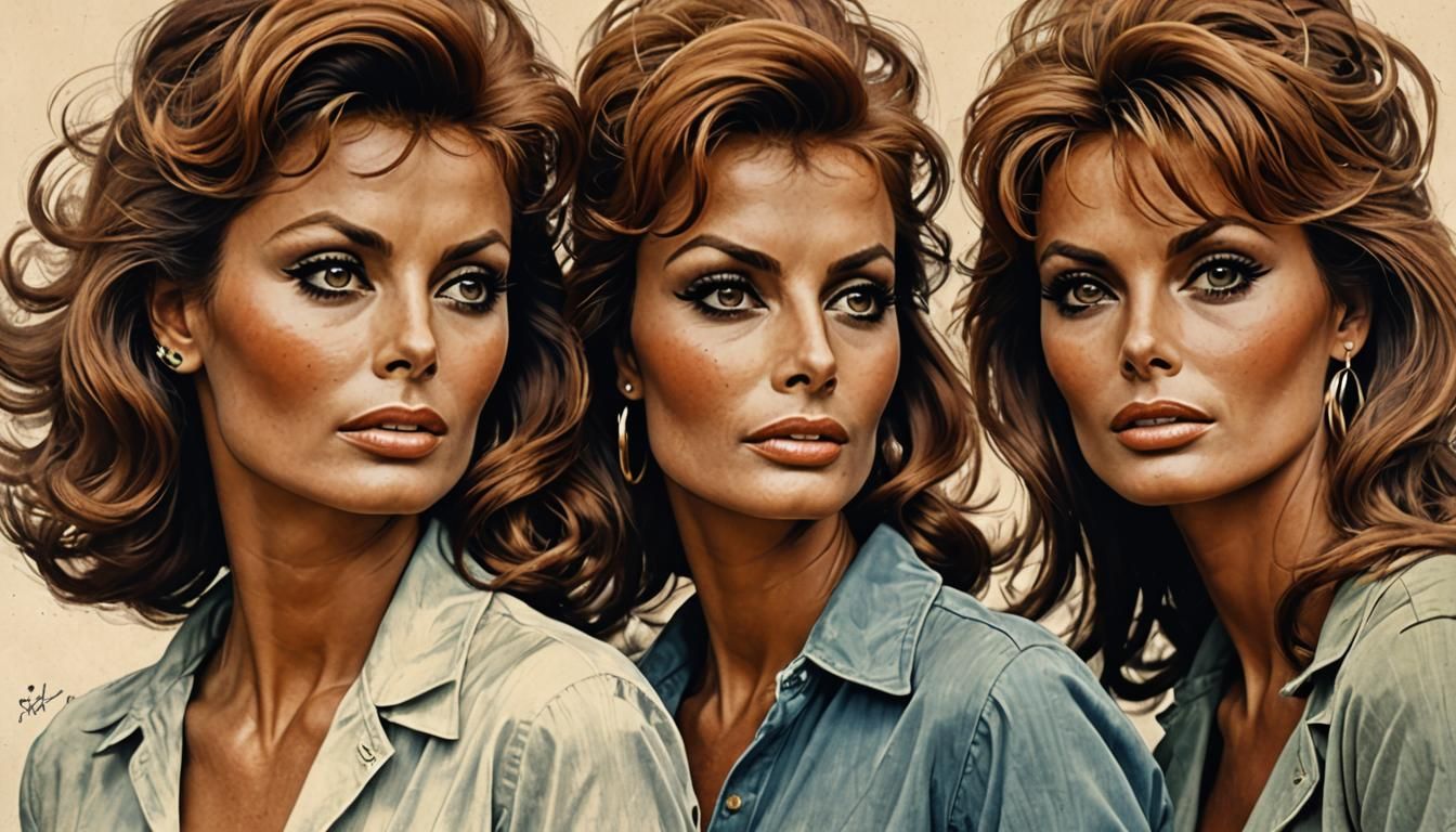Beauty of the Pencil - Sophia Loren, Raquel Welch and Tina Louise (Yep, our Gilligan gal was in their weight class!) Wha...
