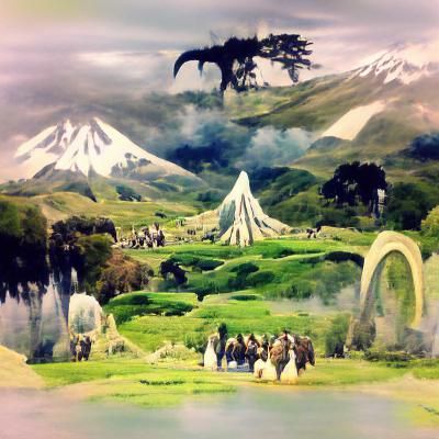 Lush Valley in Middle-earth Landscape