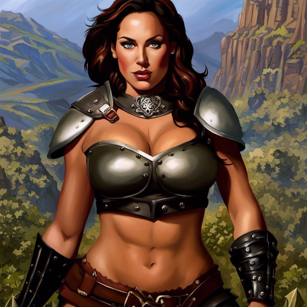 Voluptuous Female Barbarian, Dramatic Digital Art