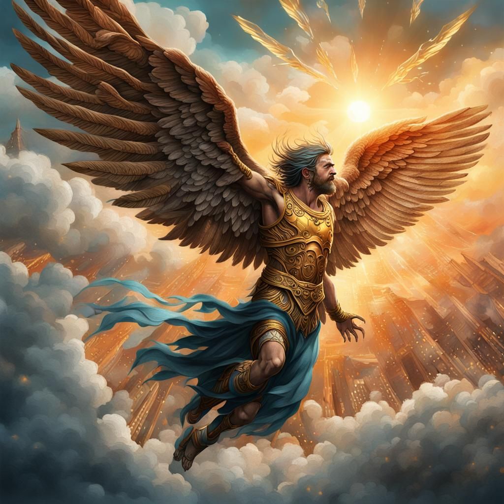 Icarus Sun Tattoo Design: Mythological Art