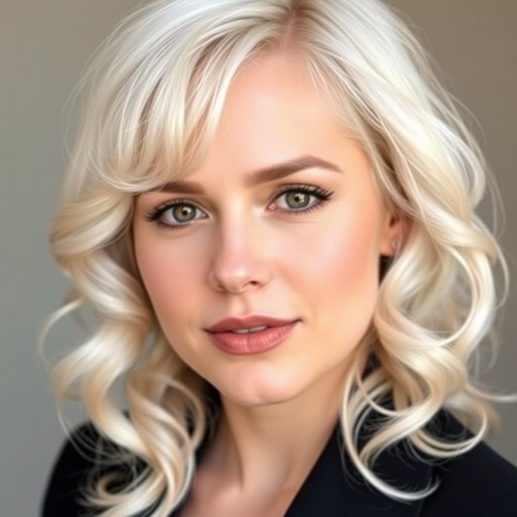 Woman with Platinum Hair in Art Nouveau Style