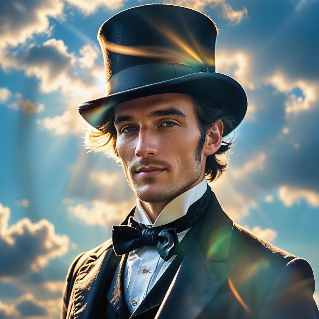 Victorian Gentleman Portrait with Heavenly Light